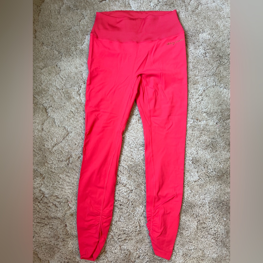 Whitney Simmons x Gymshark Cyber Red Rib Waist Leggings Size L